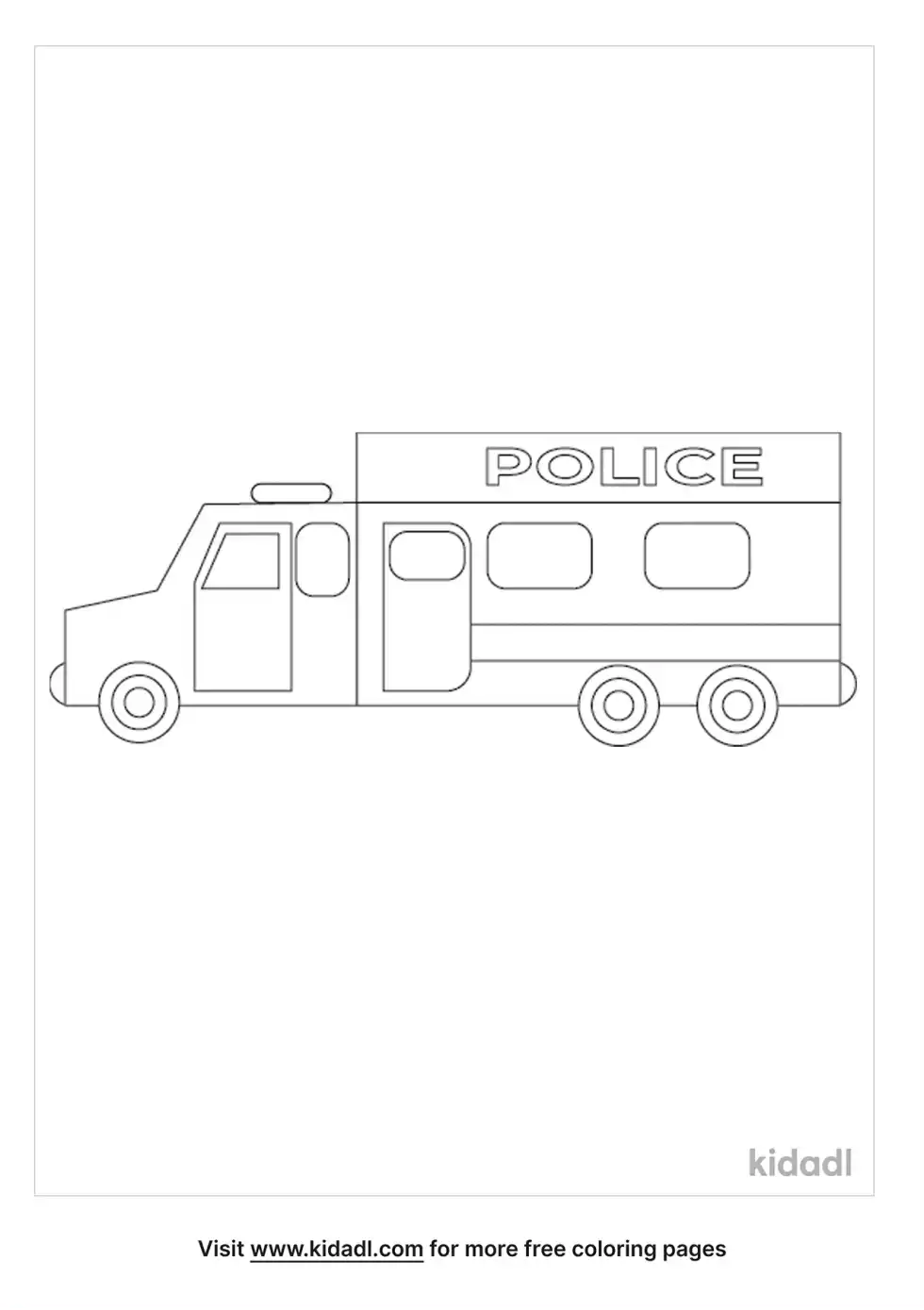 Police Truck Coloring Page