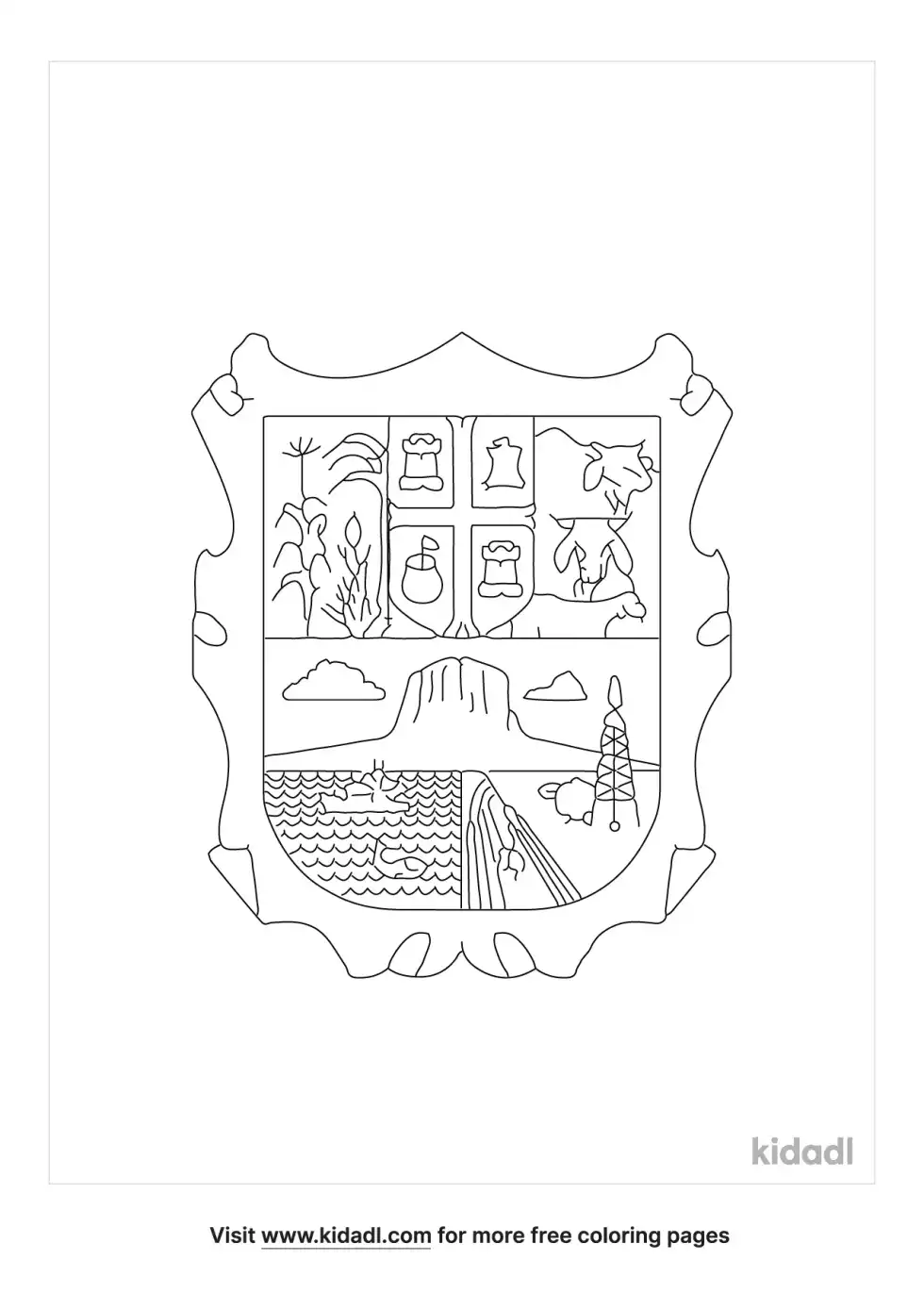 Tamaulipas Crest Coloring Page
