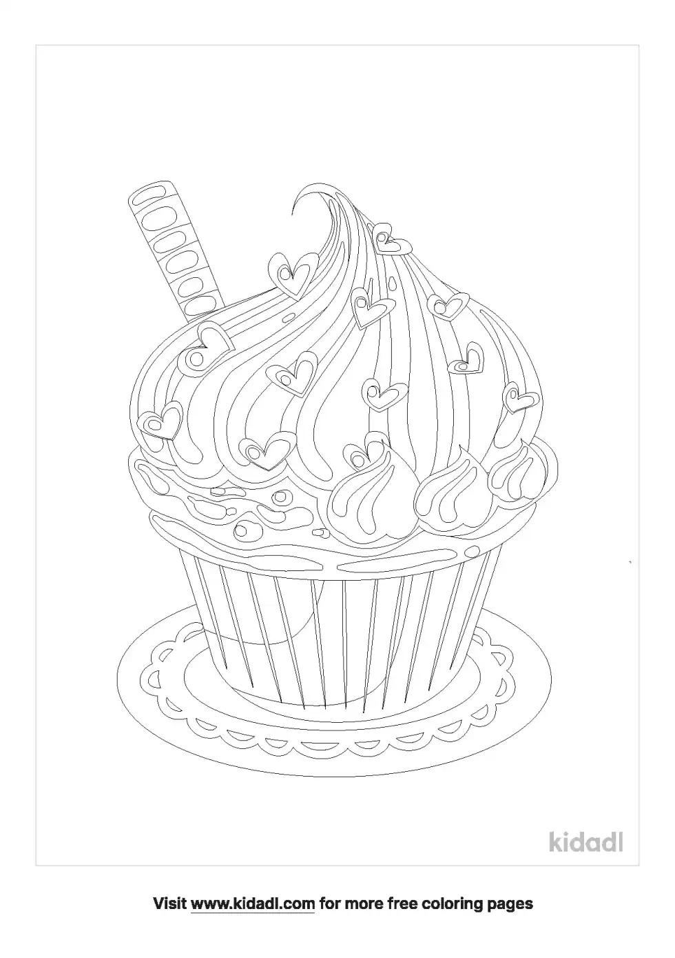 Cupcake Zentangle Coloring Page