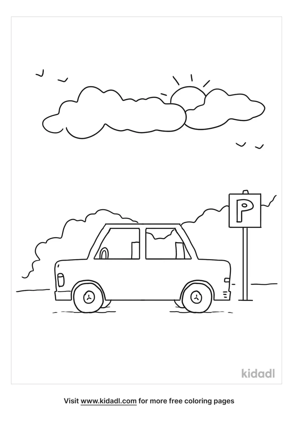 Car Park Coloring Page | Kidadl