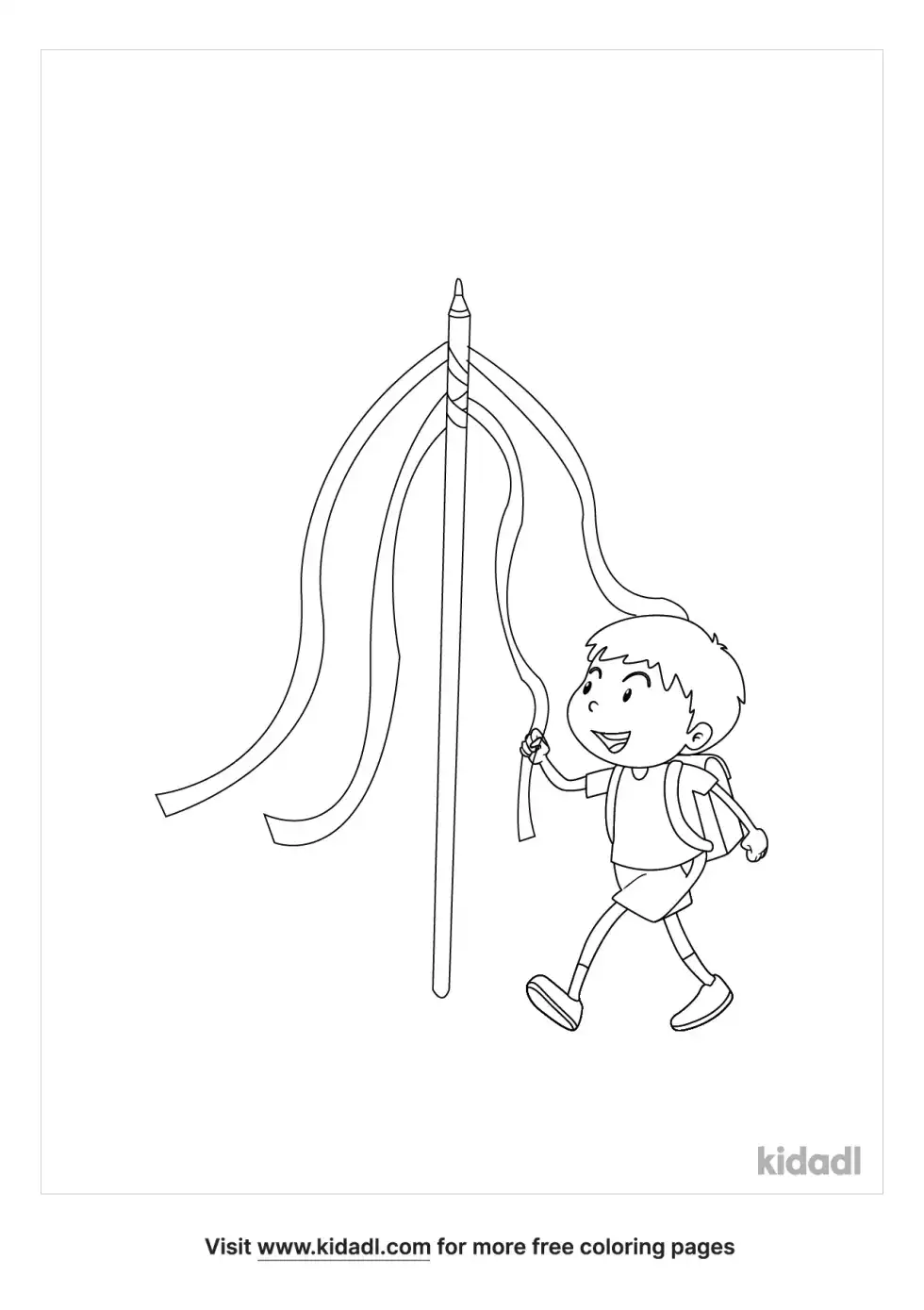May Day Pole Coloring Page