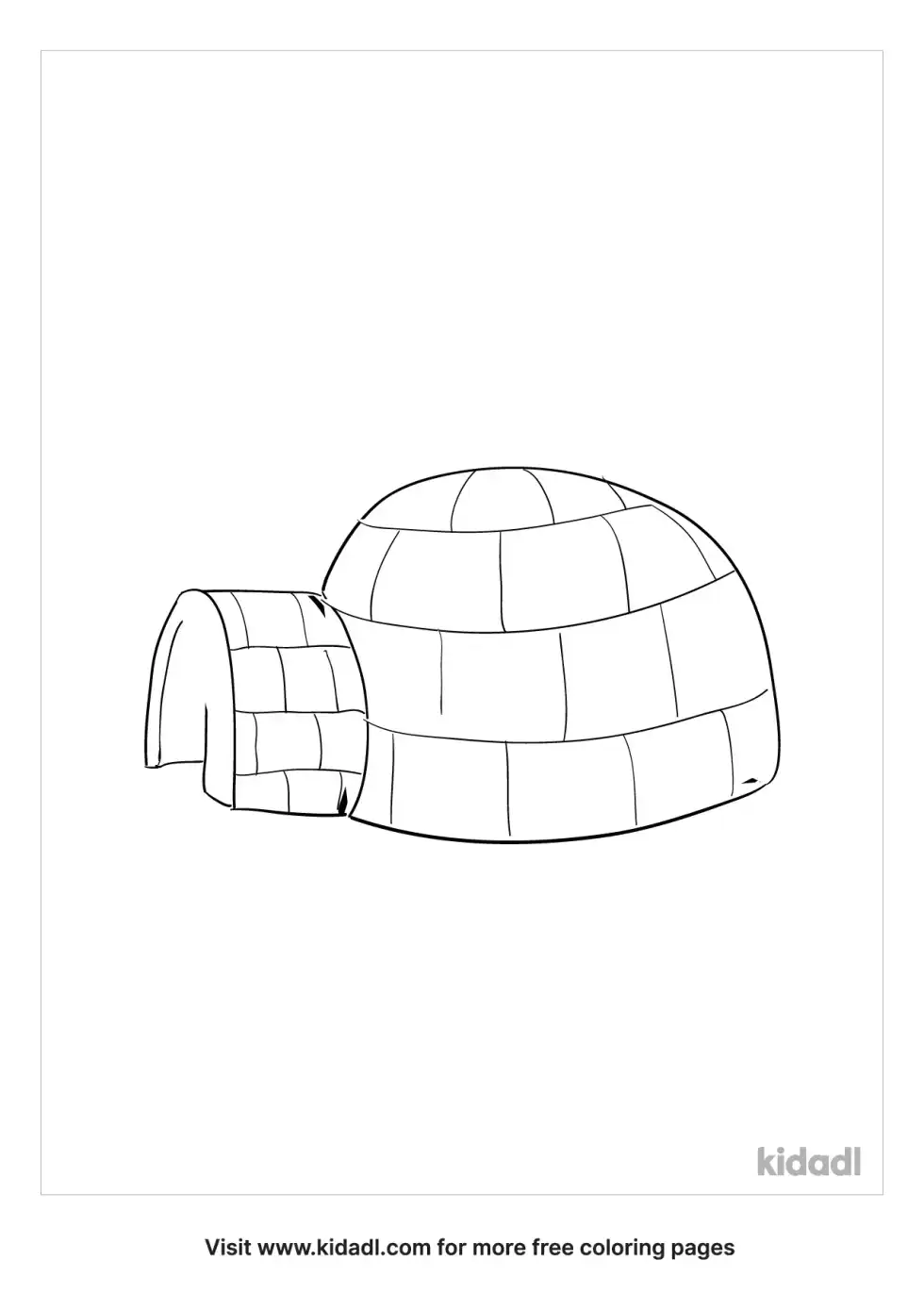 Stacking Blocks Igloo Coloring Page