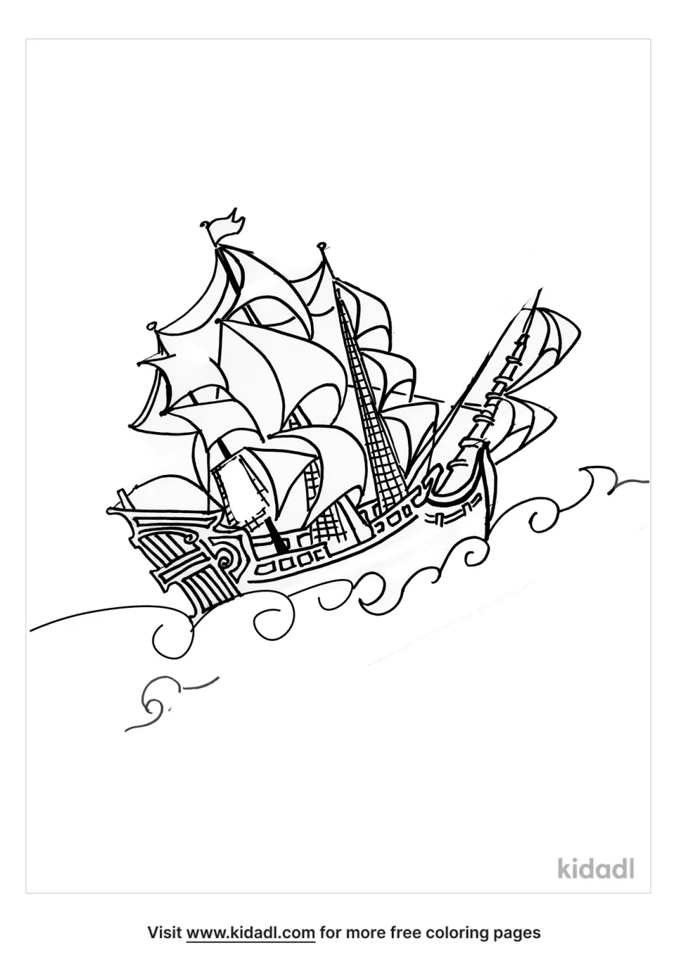 Sunken Ship Coloring Page