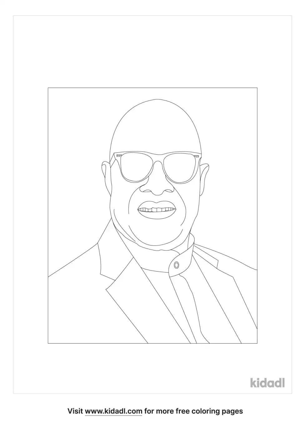Stevie Wonder Coloring Page