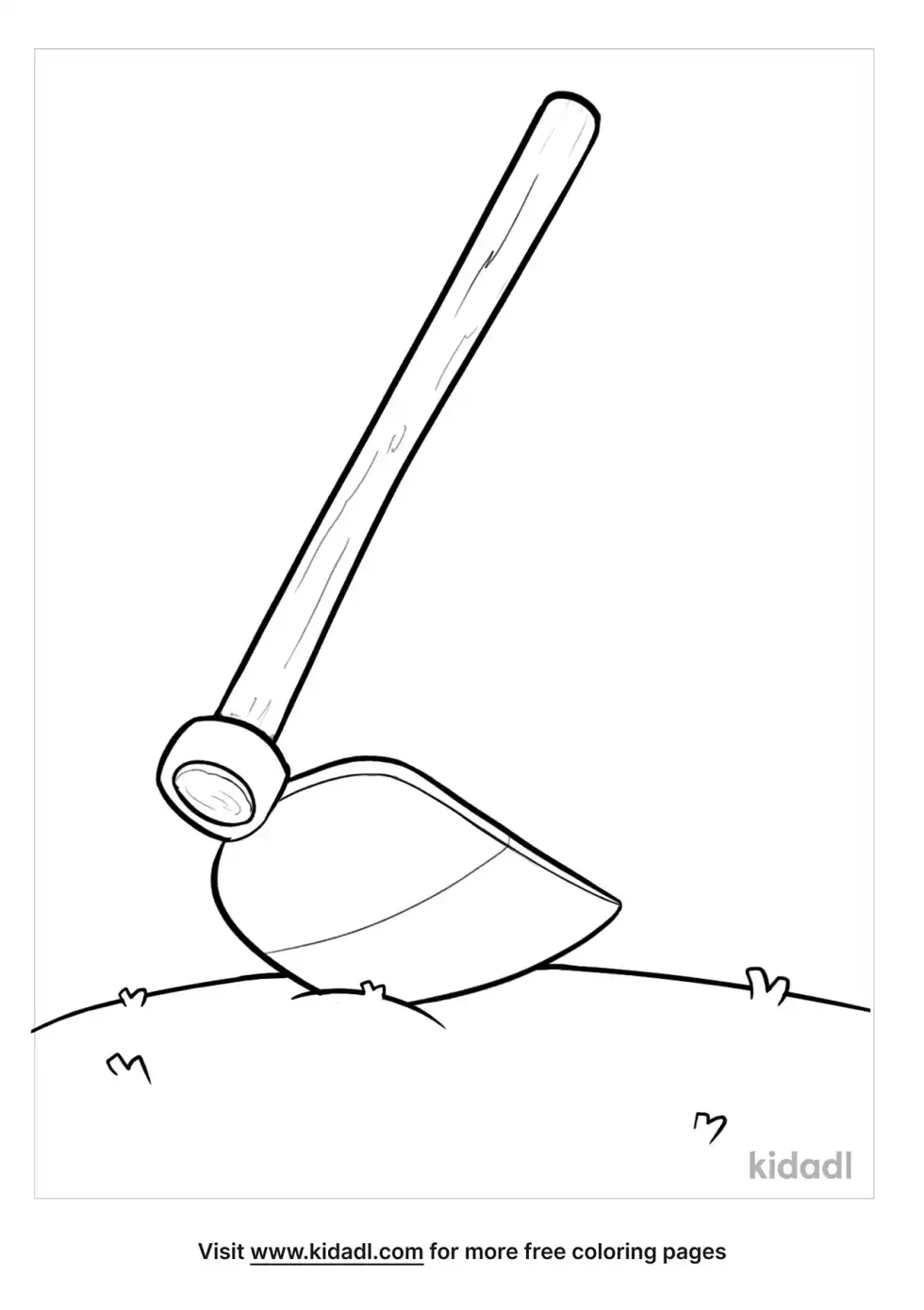 Gardening Hoe Coloring Page