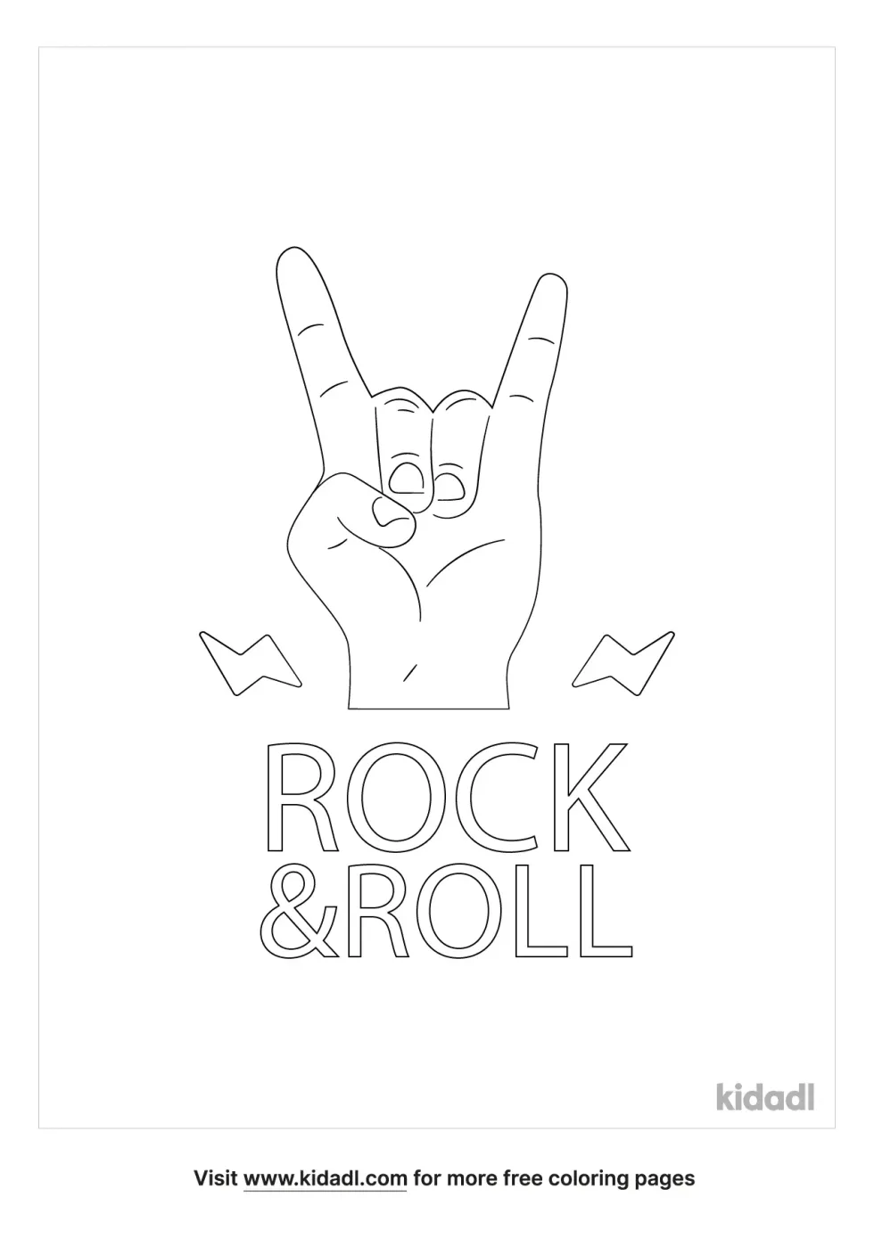 Rock And Roll Coloring Page