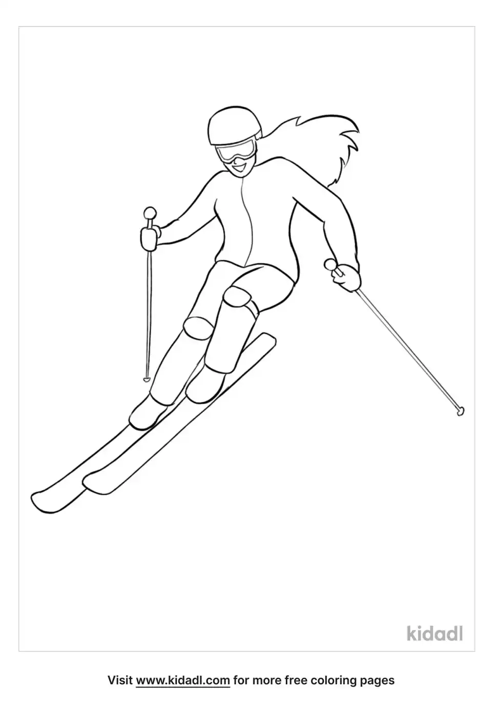 Skiing Coloring Page