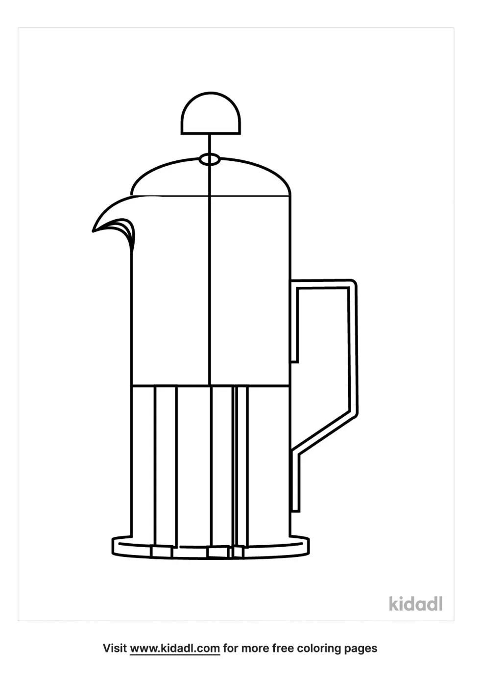 French Press Coloring Page