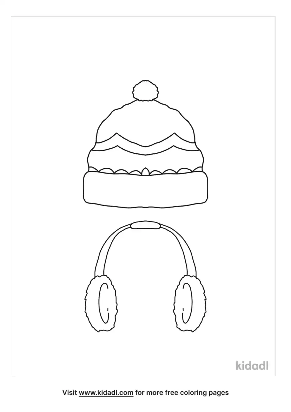 Hat And Earmuffs Coloring Page