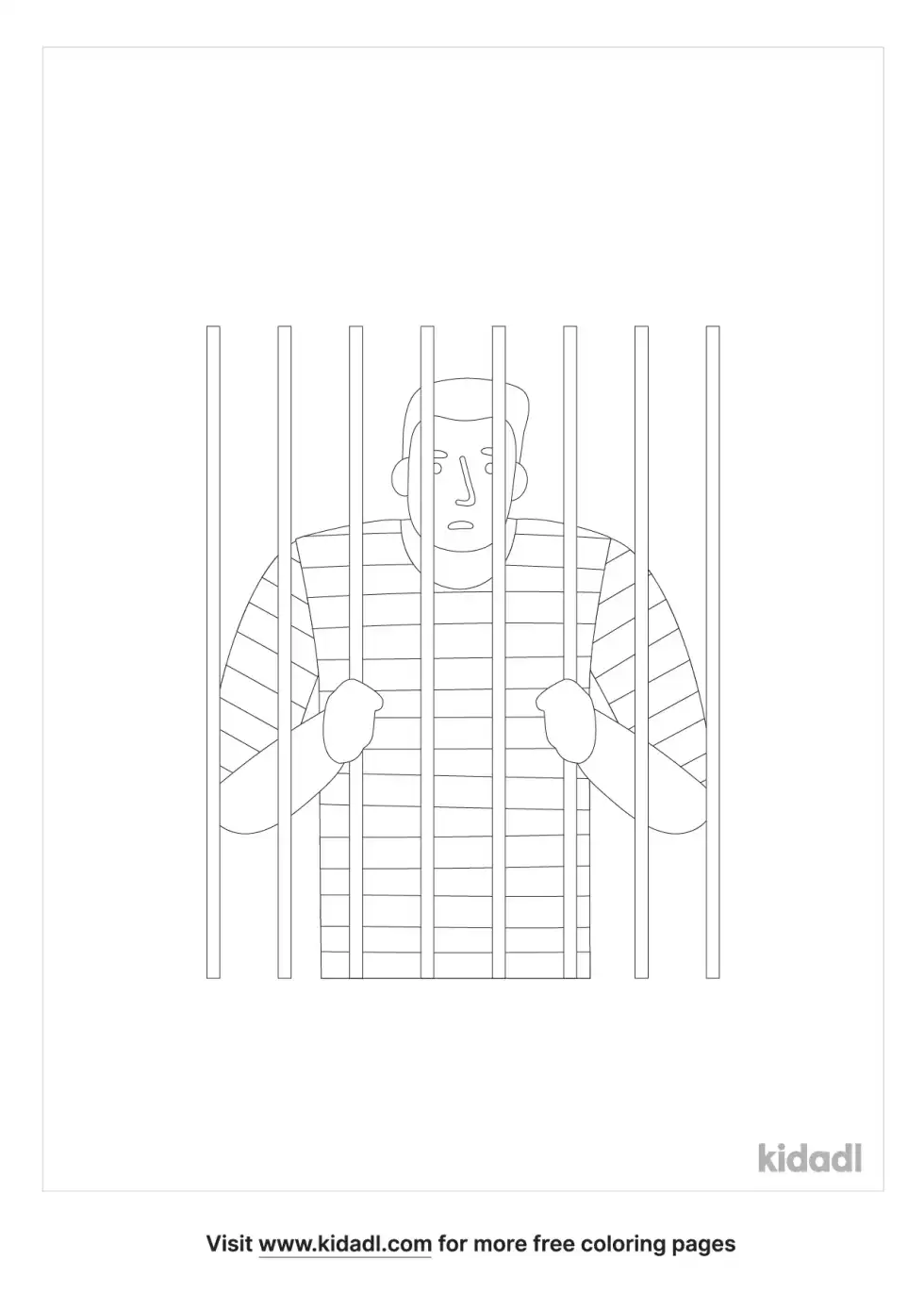 Guy In Jail Coloring Page