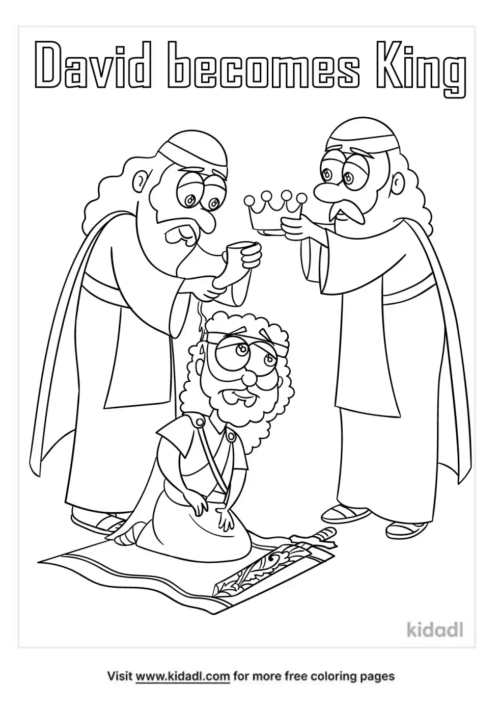 David Becomes King Coloring Page