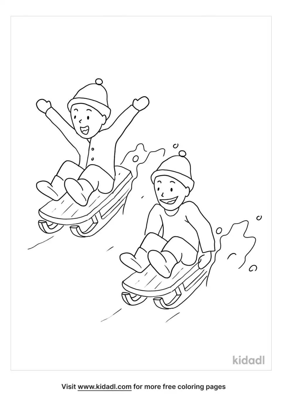 Sledding Coloring Page