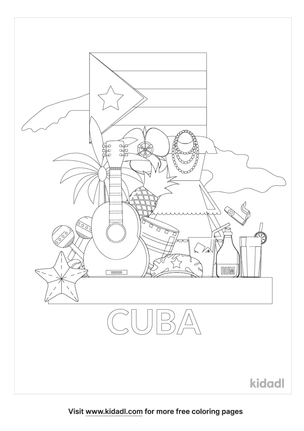 Cuba Coloring Page