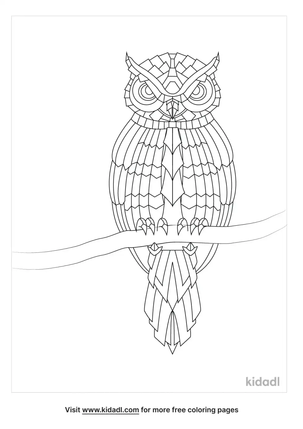 Steampunk Owl Coloring Page