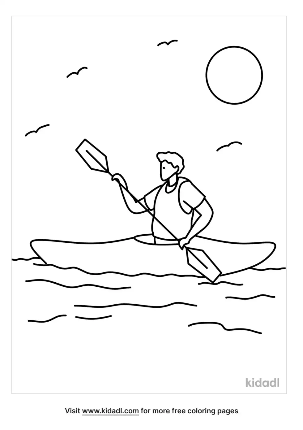 Kayaking Coloring Page