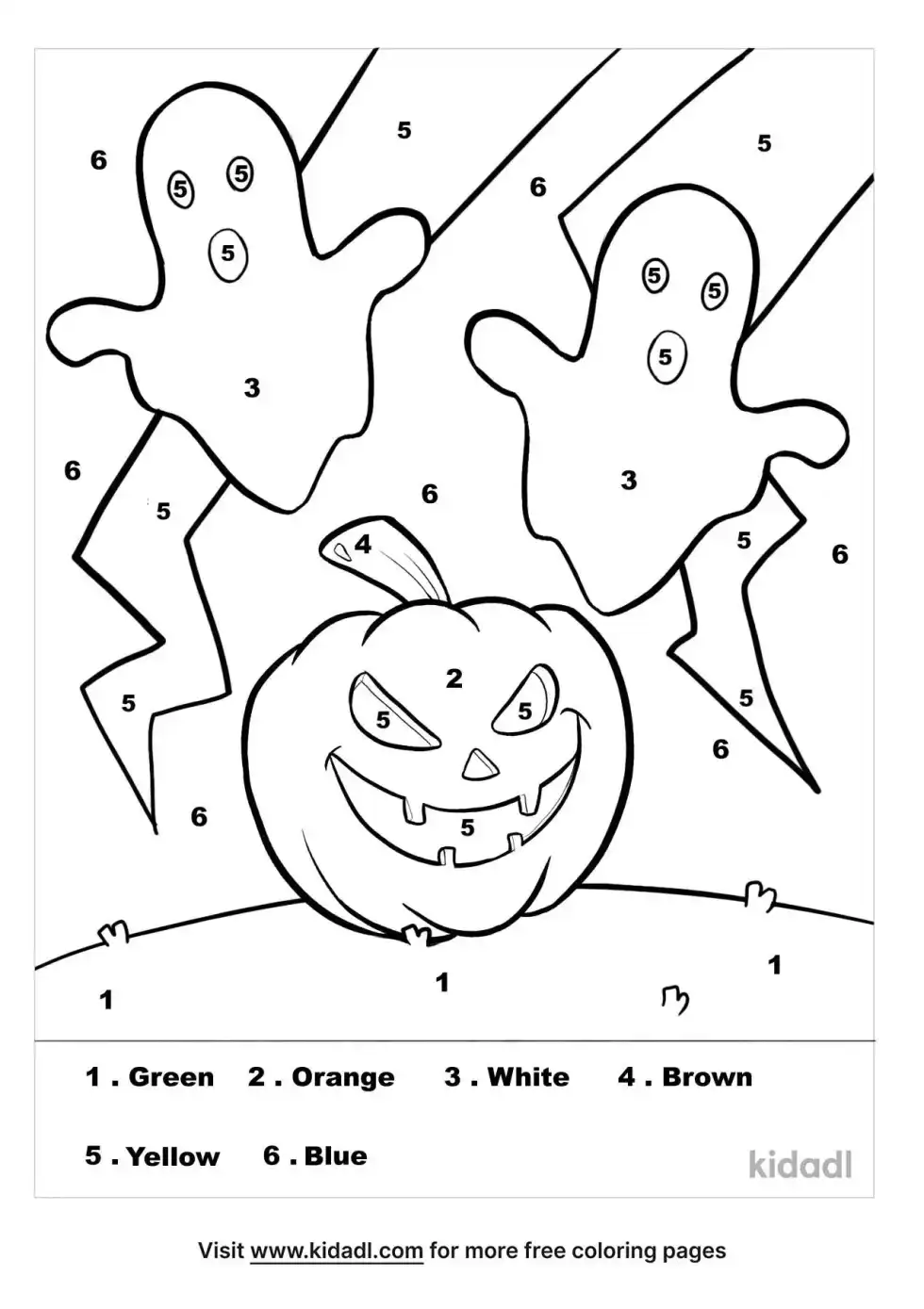 Halloween Color By Number Coloring Page