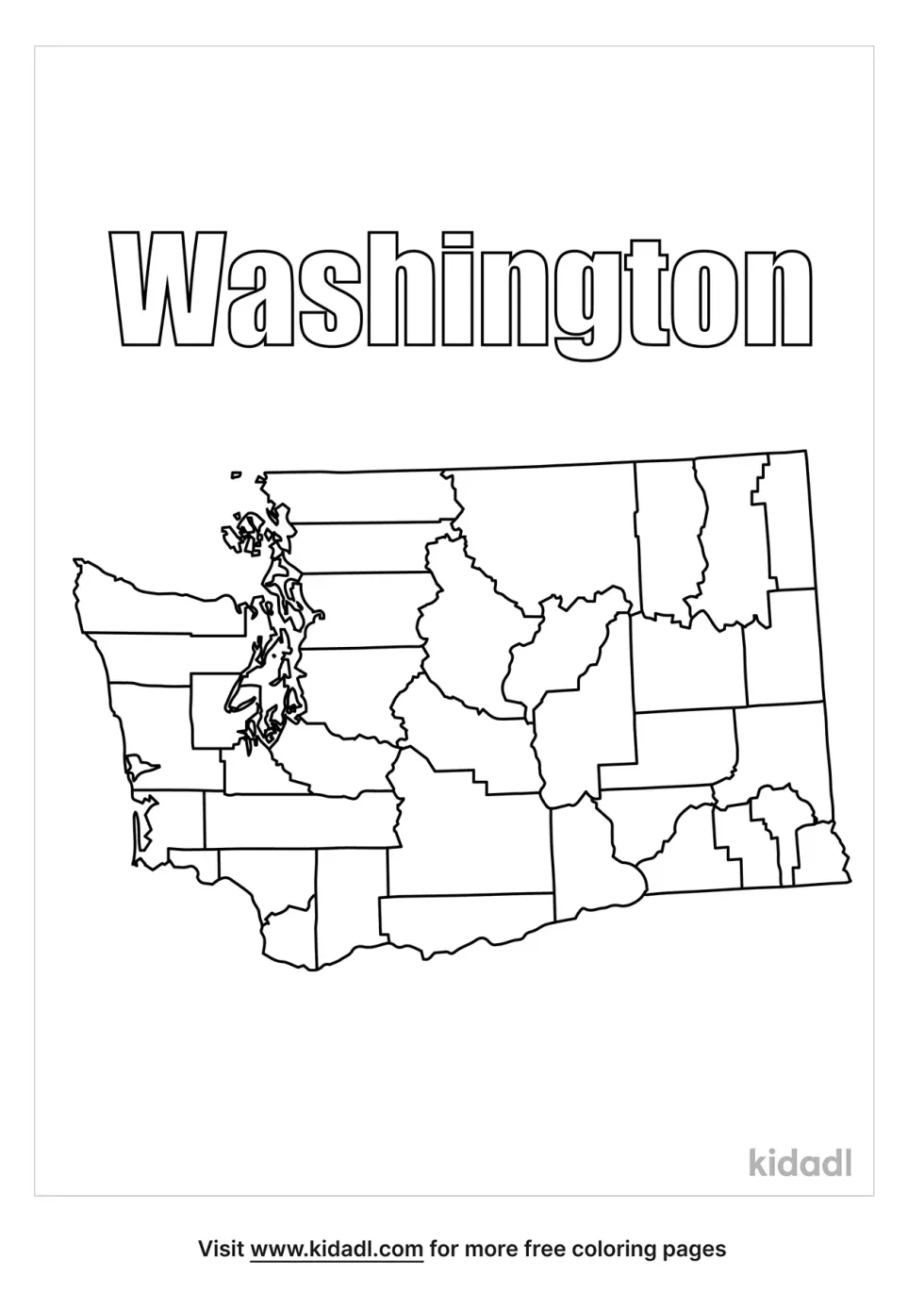 Washington Map Coloring Page