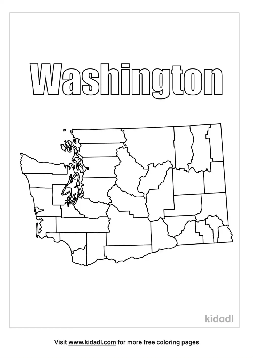 Washington Map Coloring Page