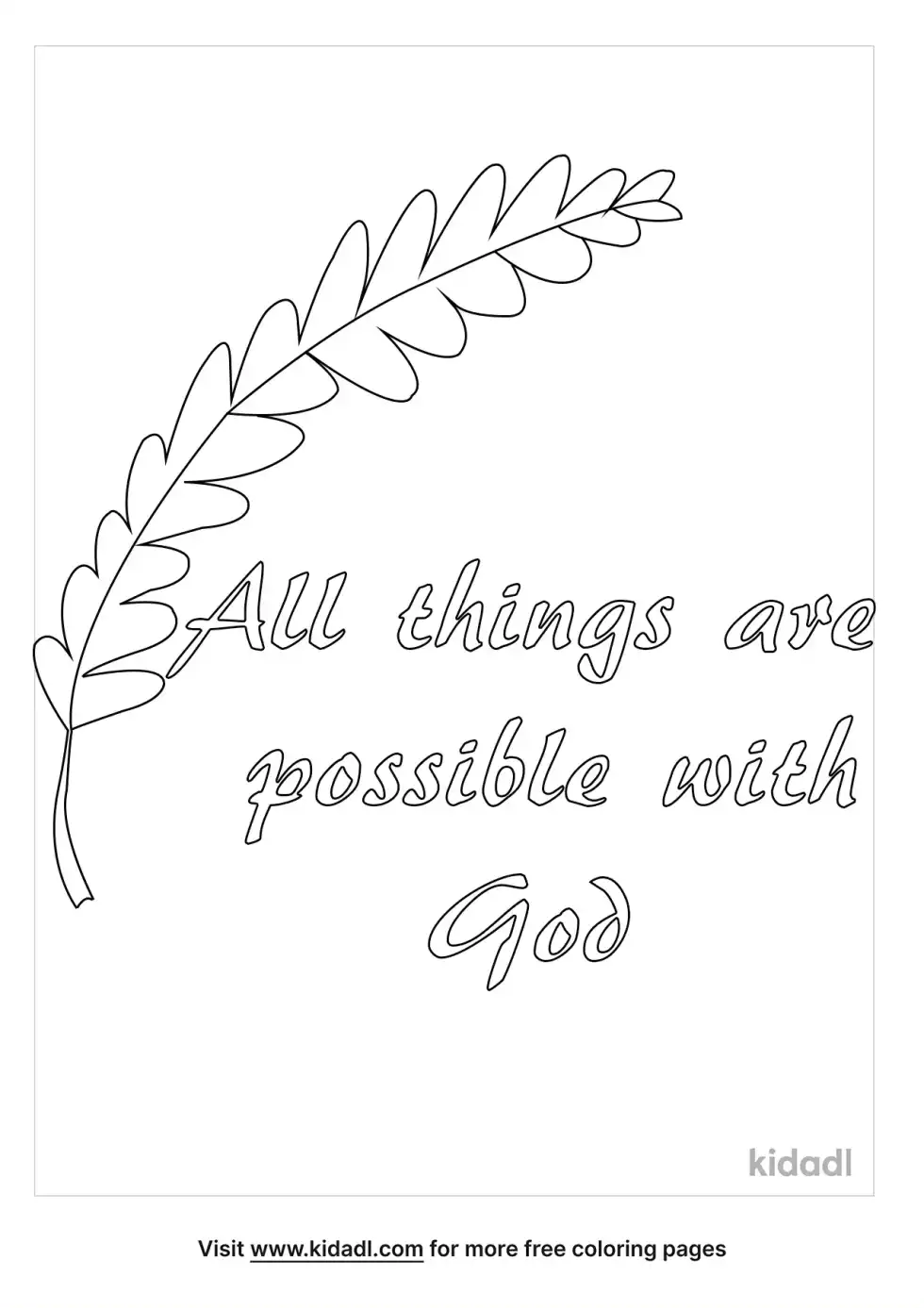 All Things Are Possible With God Coloring Page