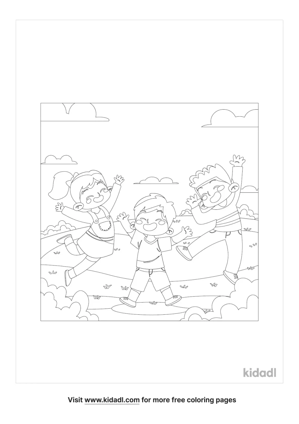 Happy Child Cartoon Coloring Page