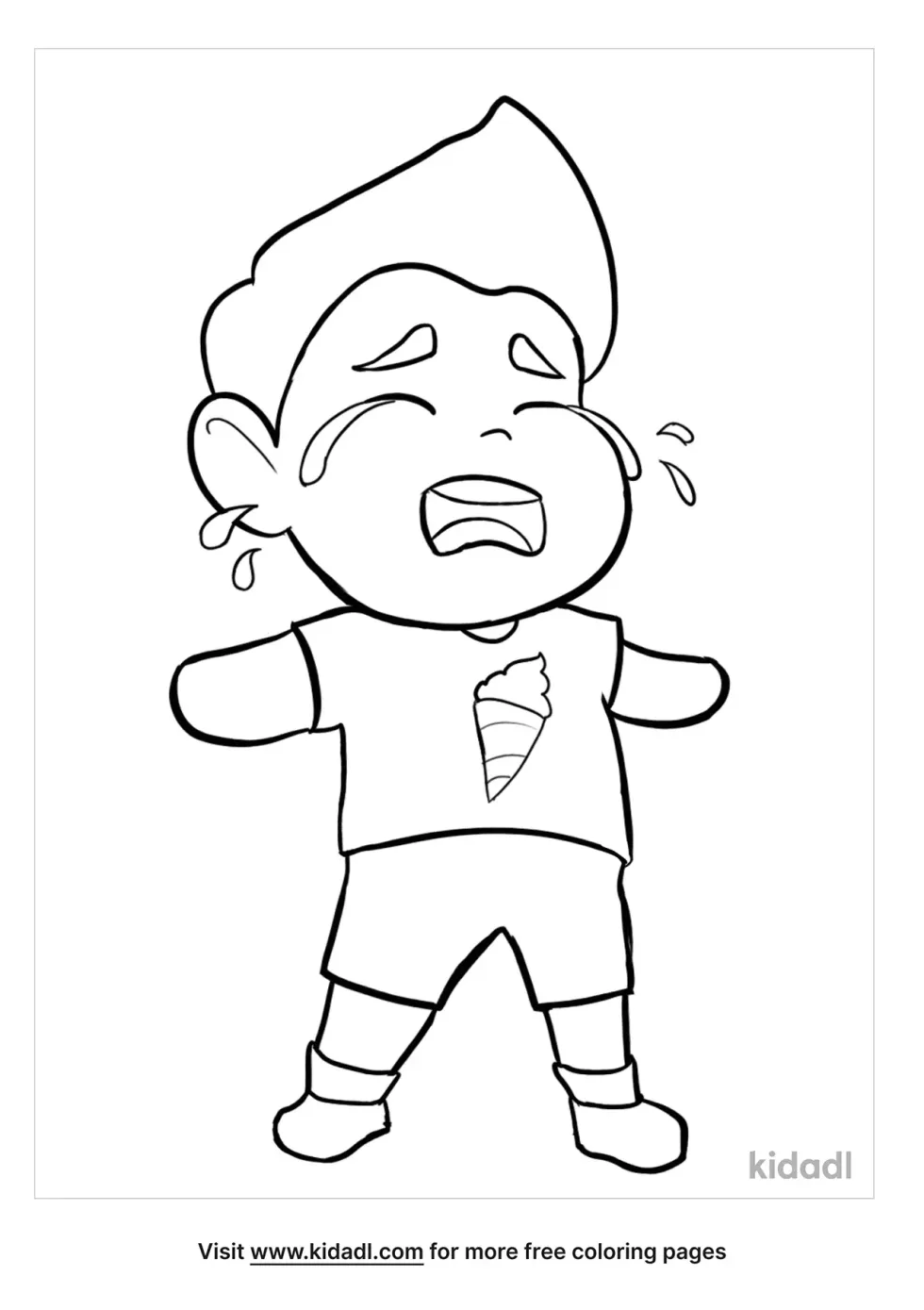 Crying Child Coloring Page