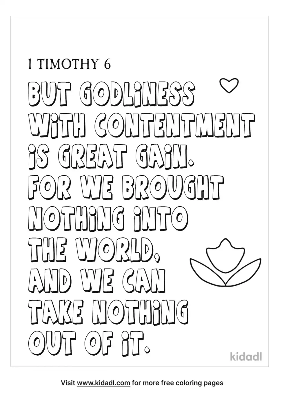 1 Timothy 6 Coloring Page