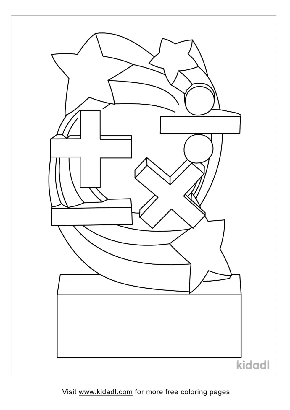 Math Trophy Coloring Page