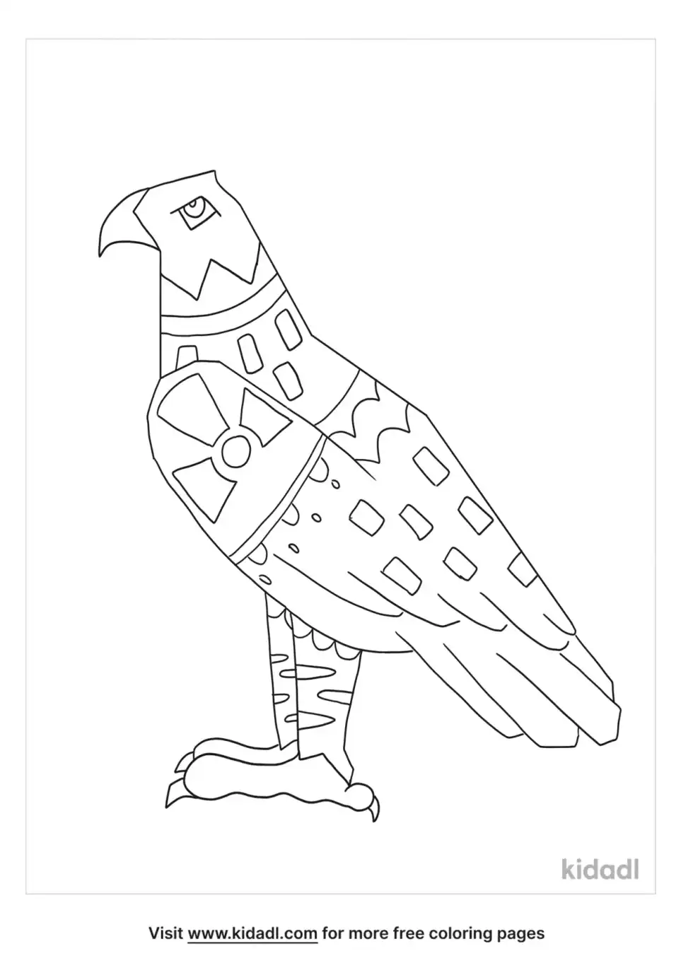 Aztec Eagle Coloring Page