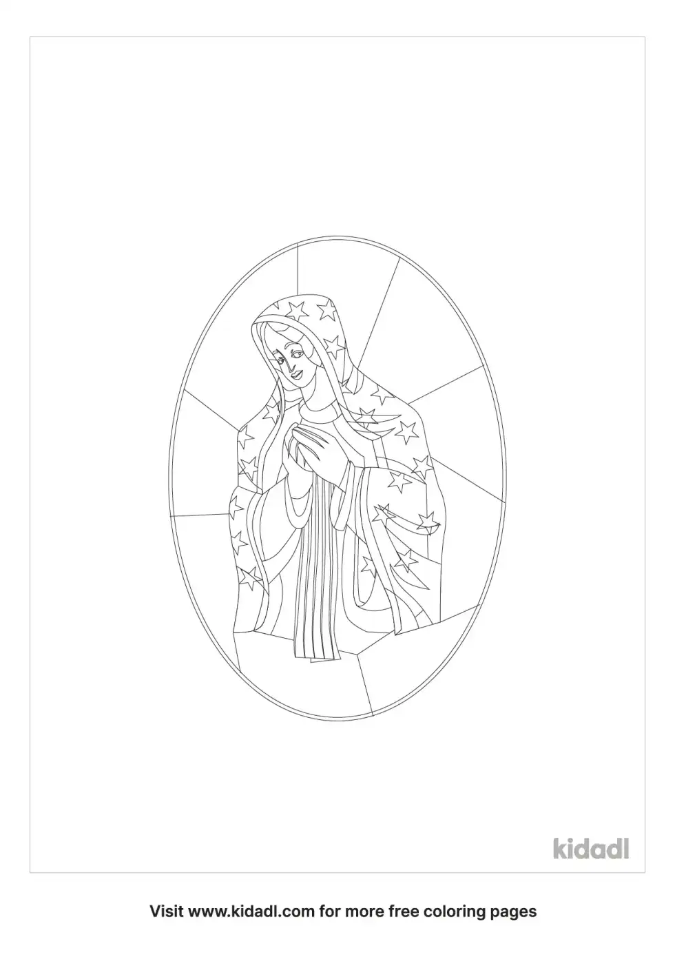 Stained Window Our Lady Of Guadalupe Coloring Page