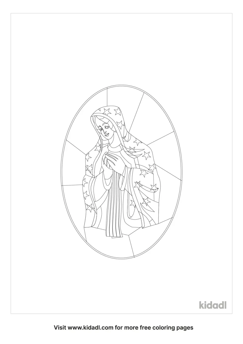Stained Window Our Lady Of Guadalupe Coloring Page