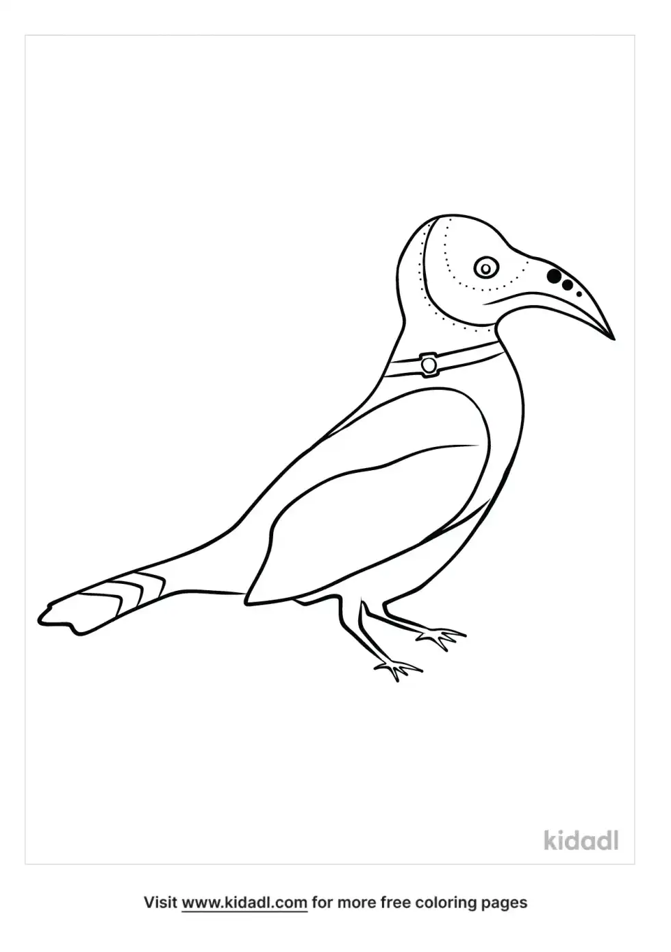 Steampunk Raven Coloring Page