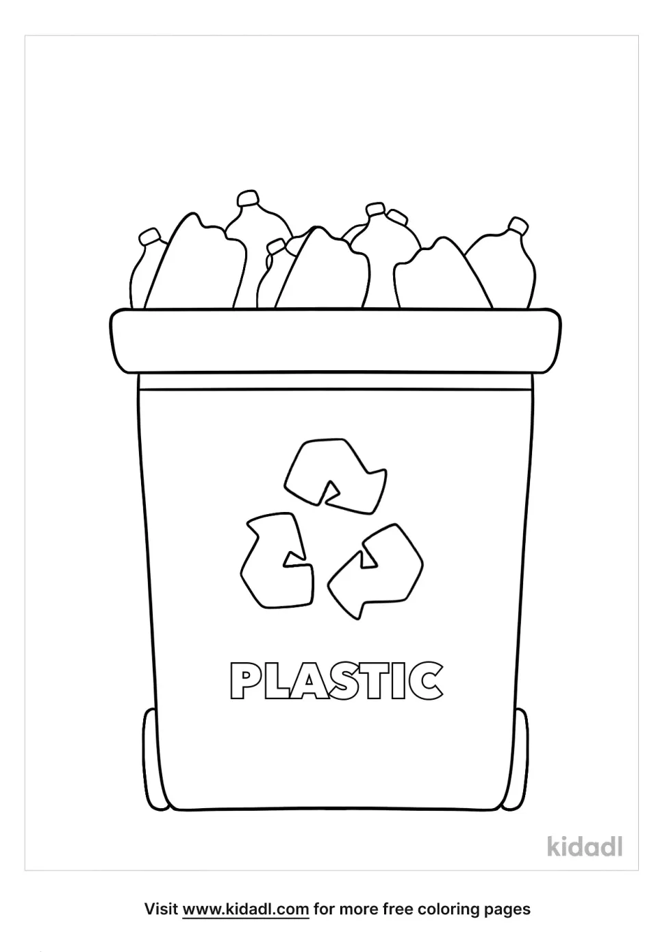 Empty Plastic Bottles Recycle Coloring Page