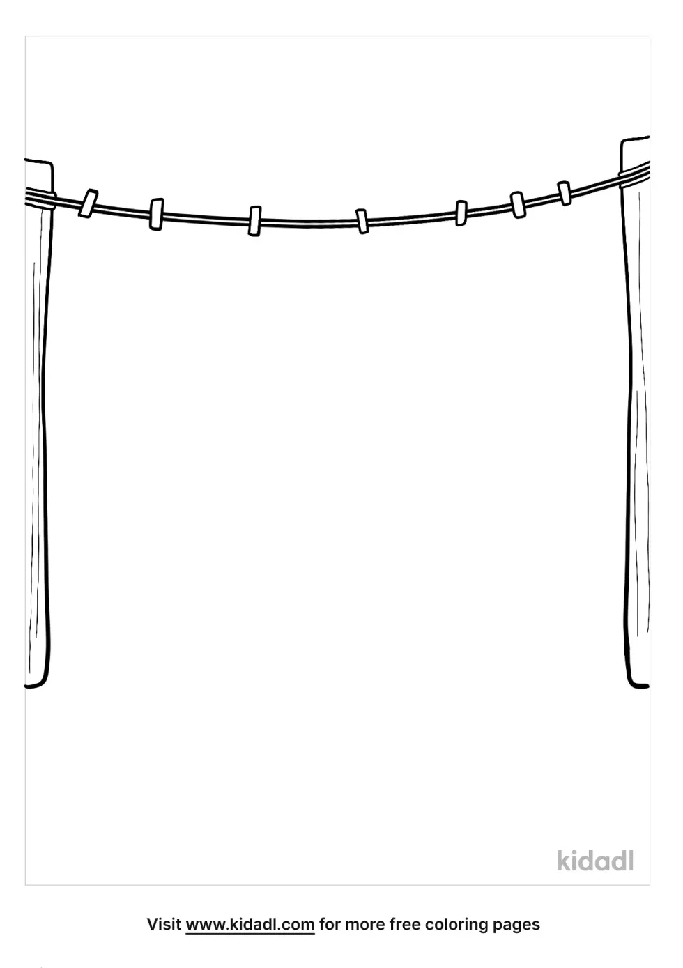 Empty Clothes Line Coloring Page