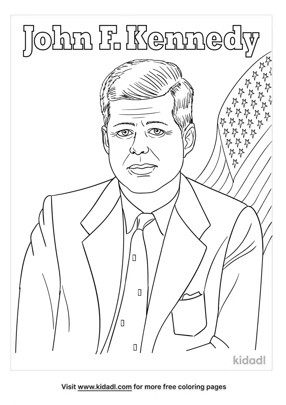 John F Kennedy Coloring Page