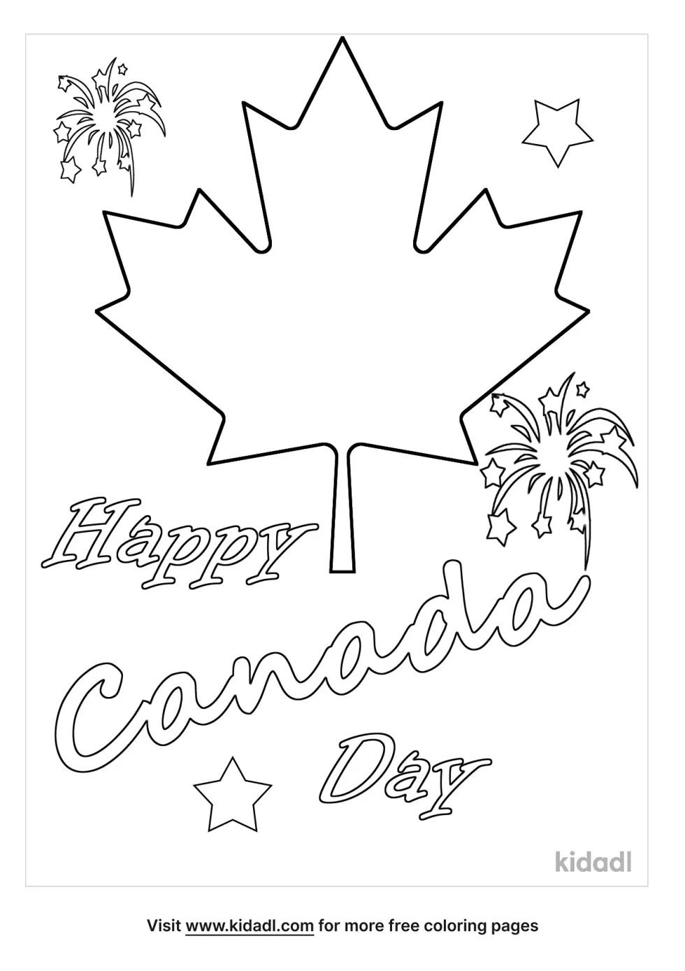 Happy Canada Day Coloring Page