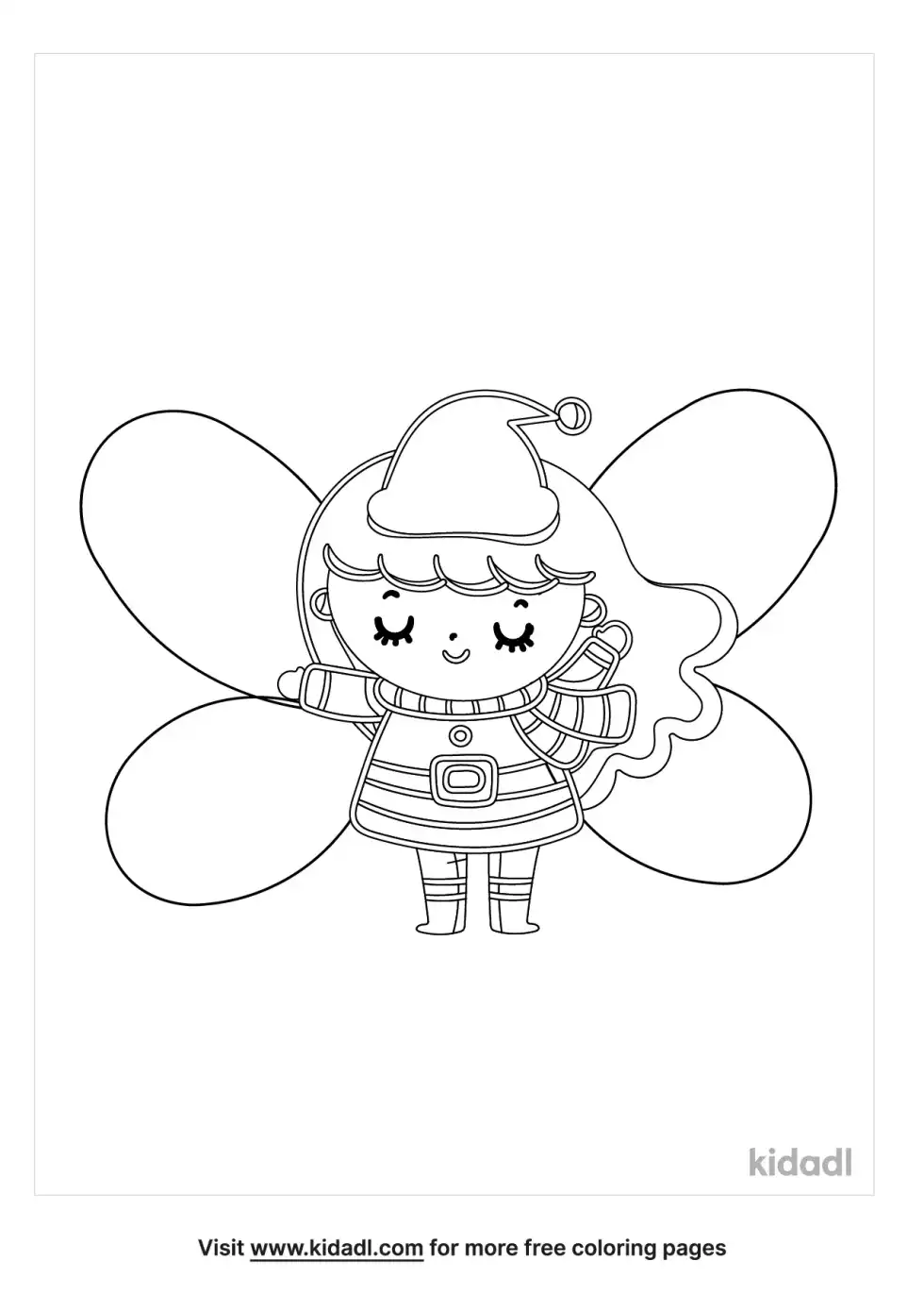 Christmas Fairy Coloring Page