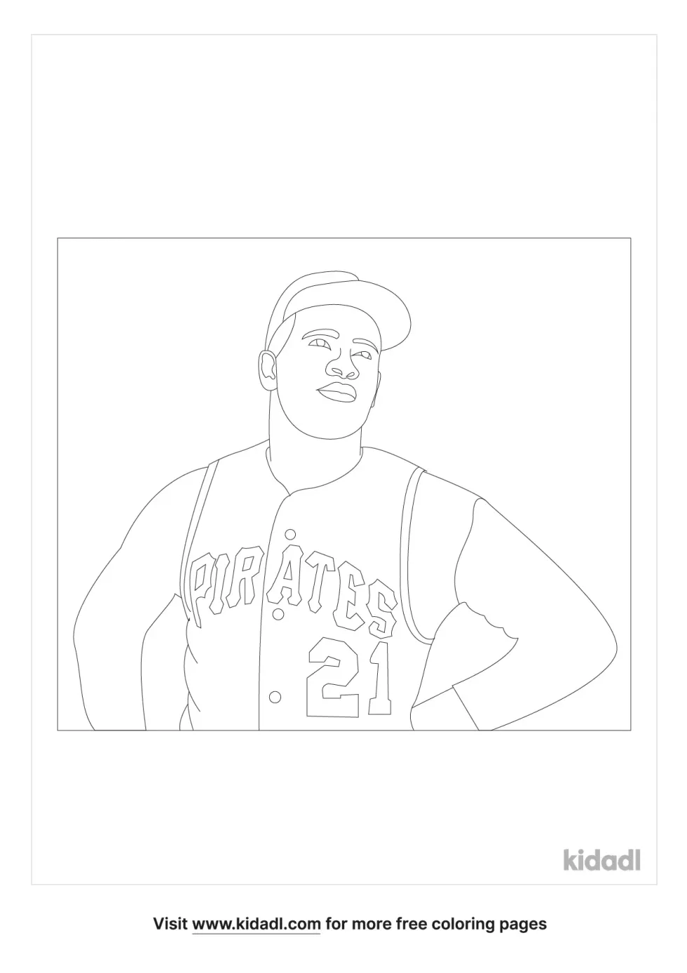 Roberto Clemente Coloring Page