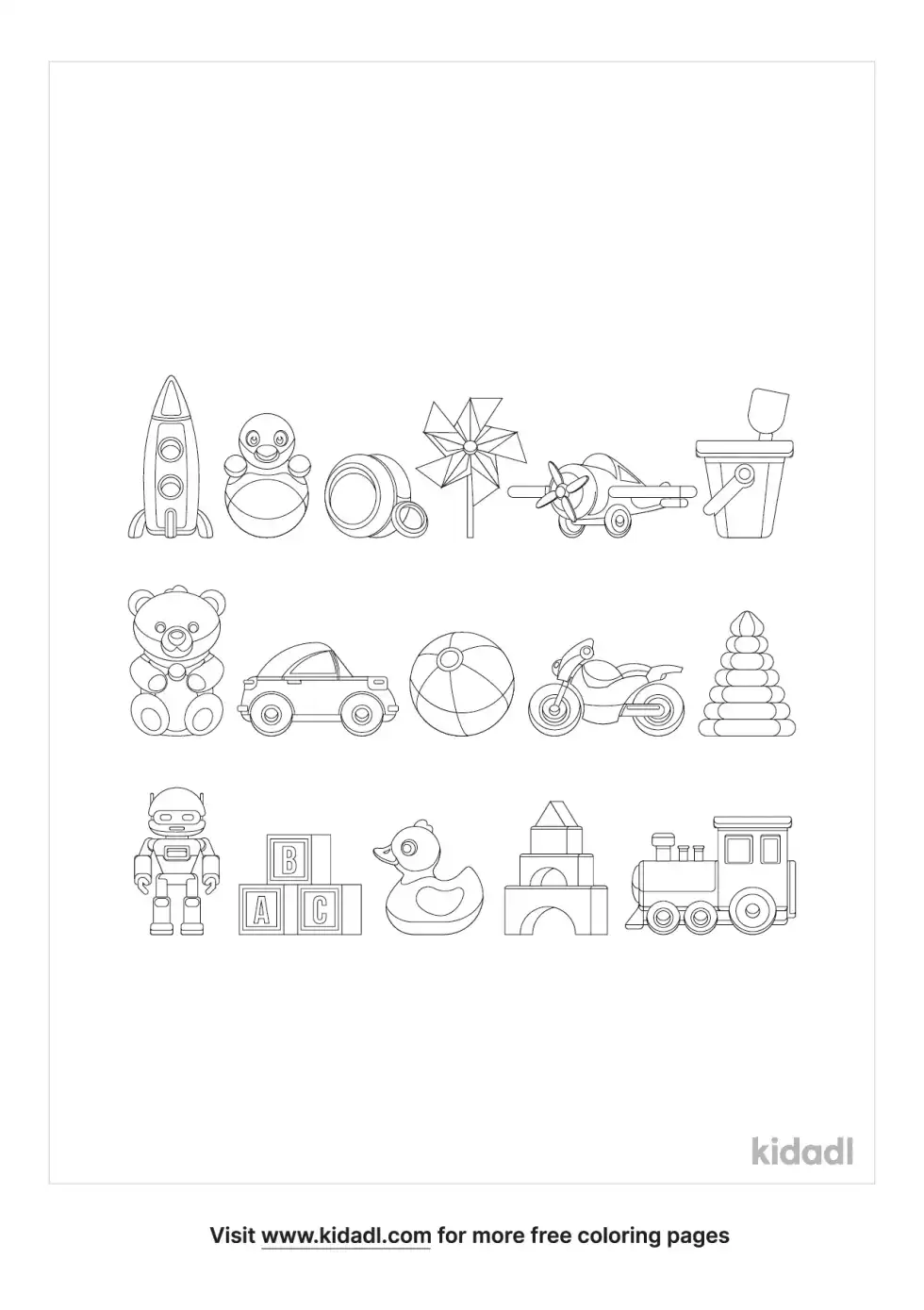 Too Many Toys Coloring Page