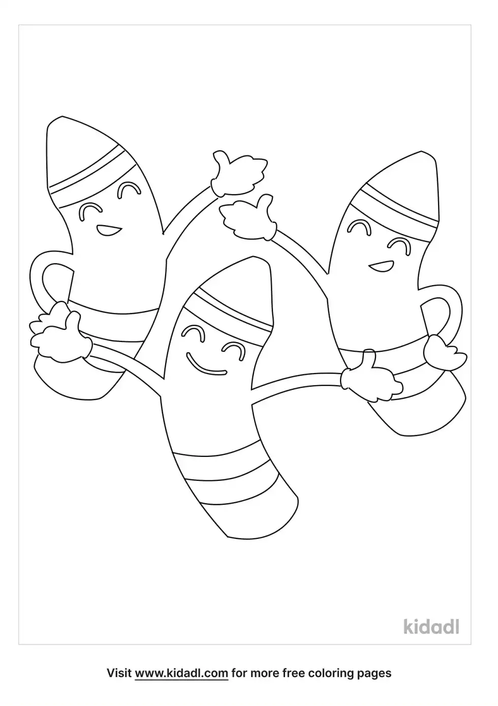 Happy Crayons Coloring Page