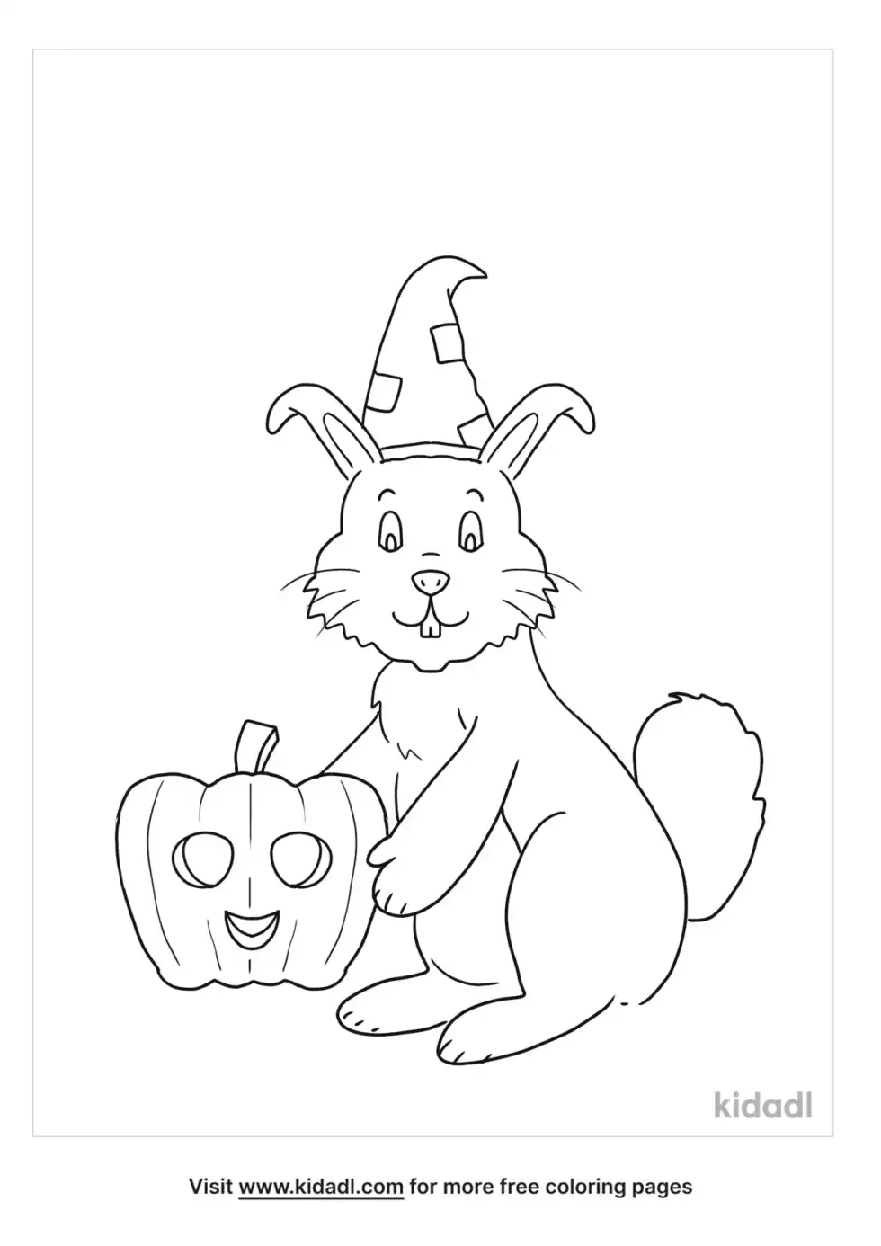 Halloween Bunny Coloring Page
