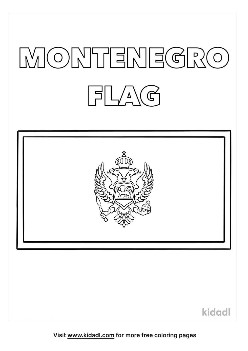 Montenegro Flag Coloring Page