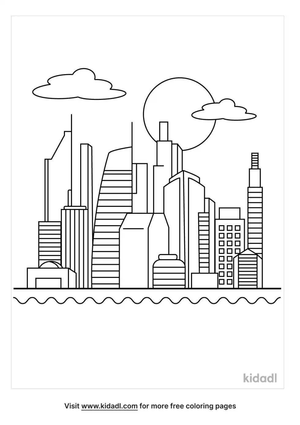 Downtown Los Angeles Coloring Page