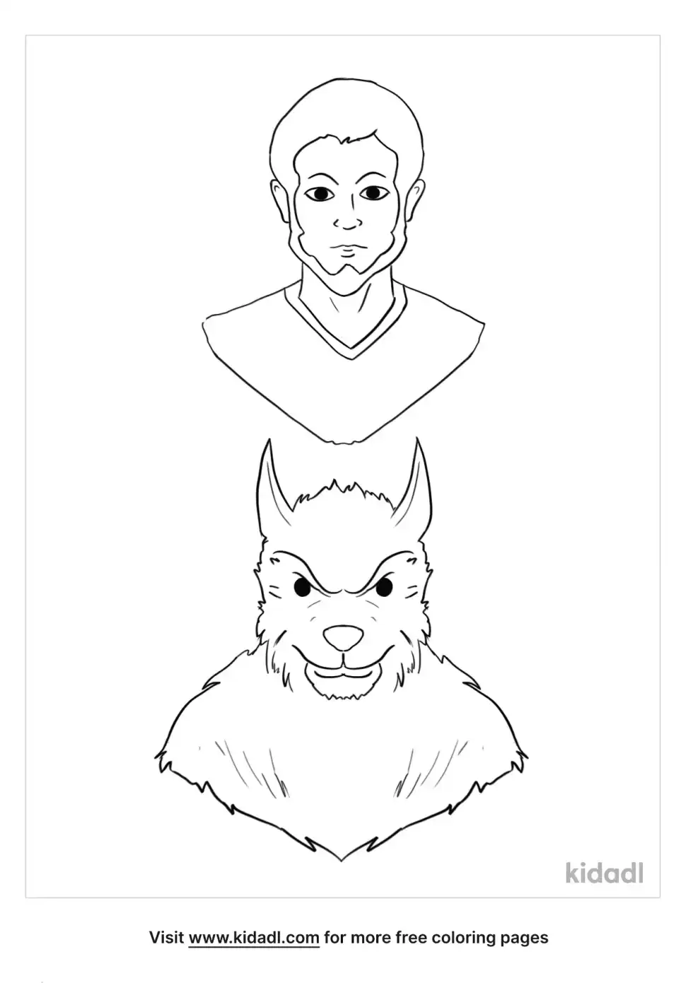Werewolf Transformation Coloring Page