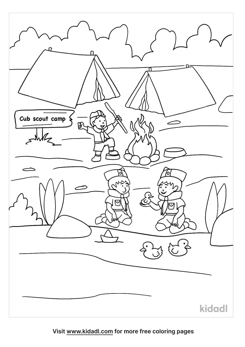 Cub Scout Camping Coloring Page