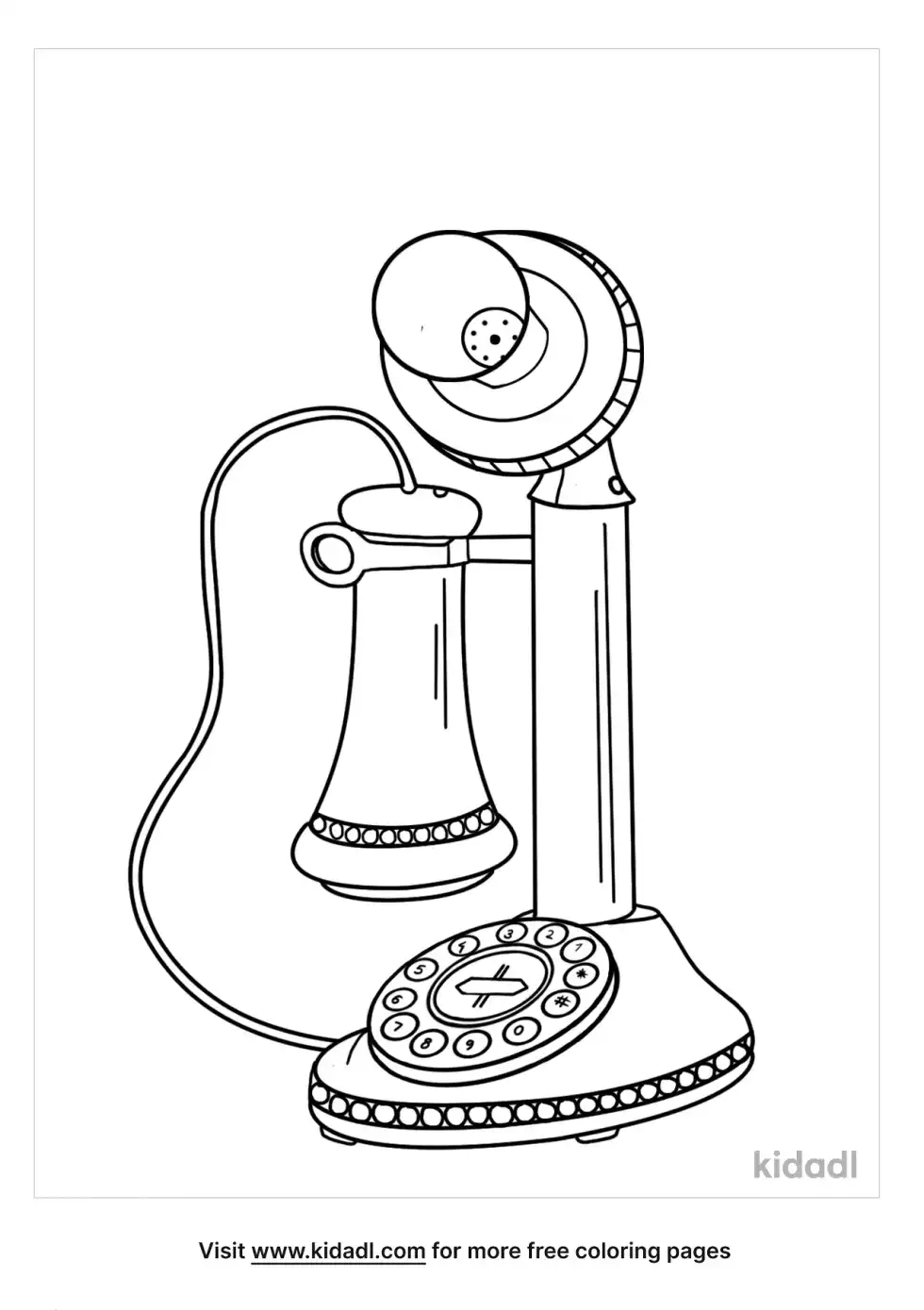 Old Rotary Phone Coloring Page