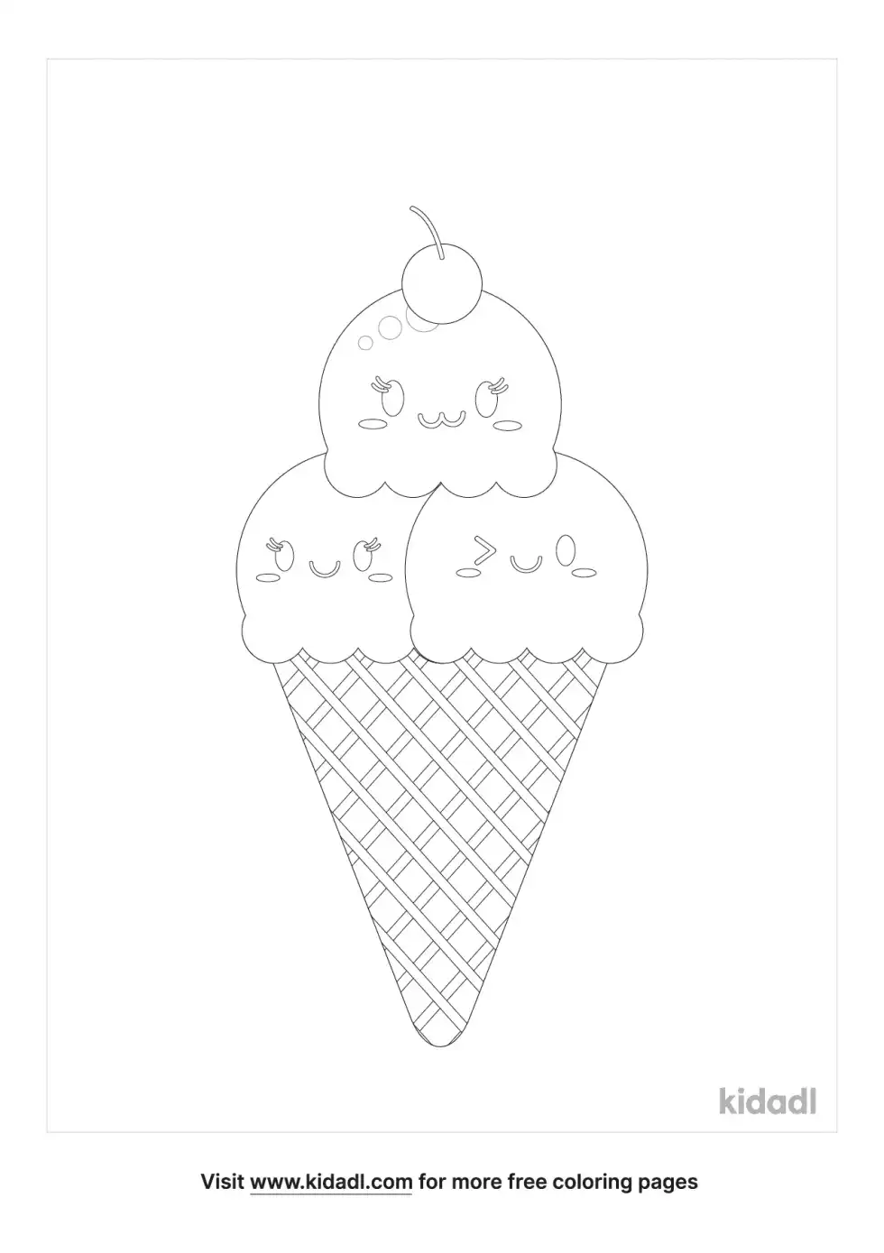 Cute Dessert Coloring Page