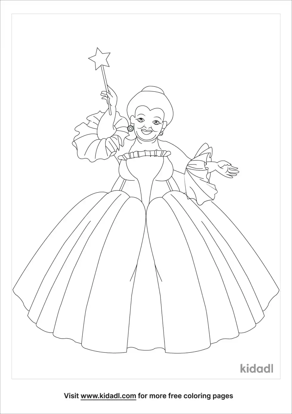 Fairy Godmother Wand Coloring Page