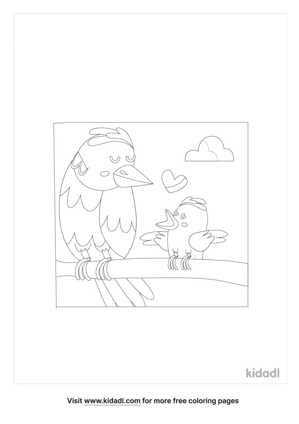 Mommy Bird Coloring Page