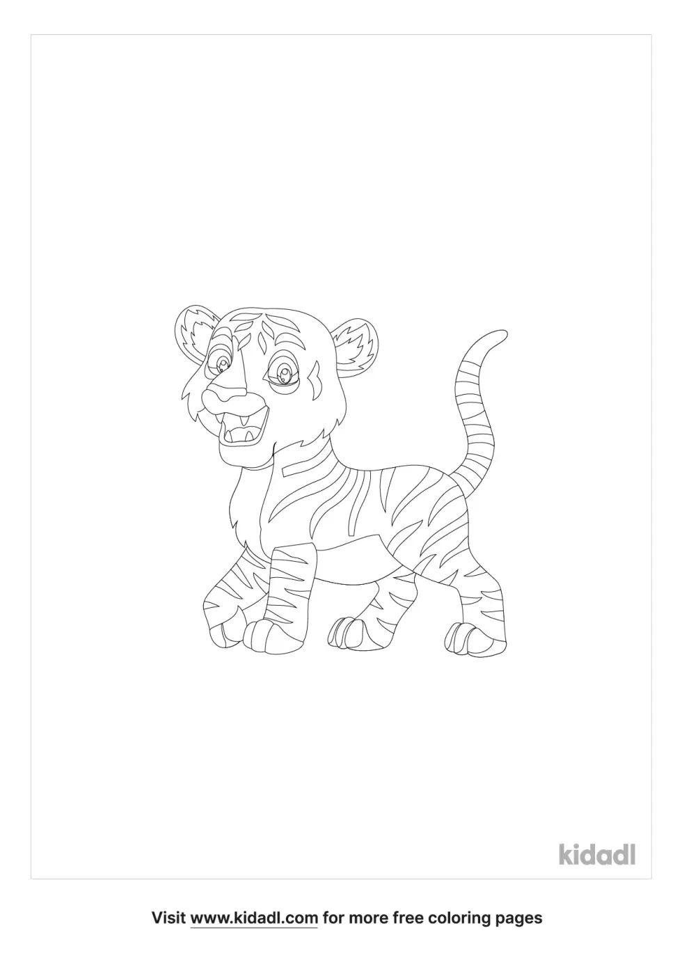 Tiger For Kindergarten Coloring Page