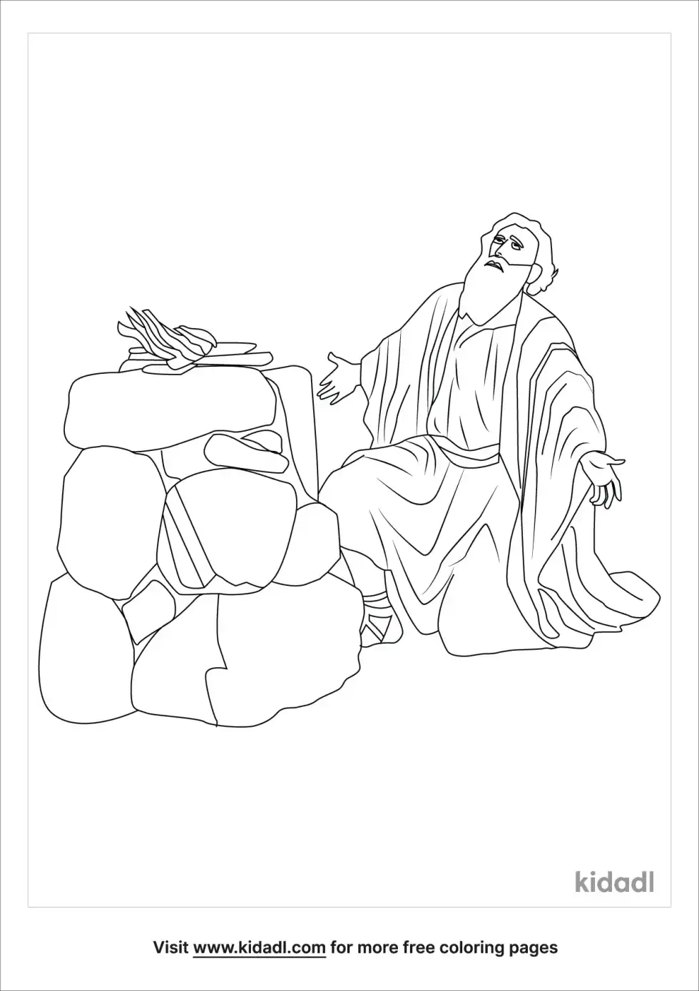 Job Praying Coloring Page